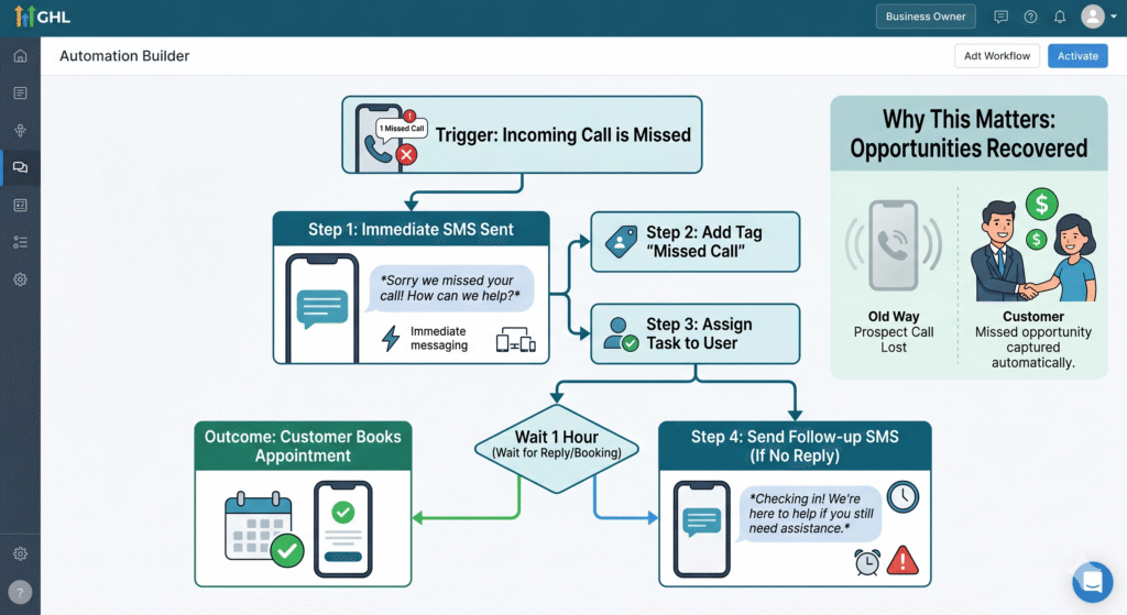 Missed Call Text-Back Workflow