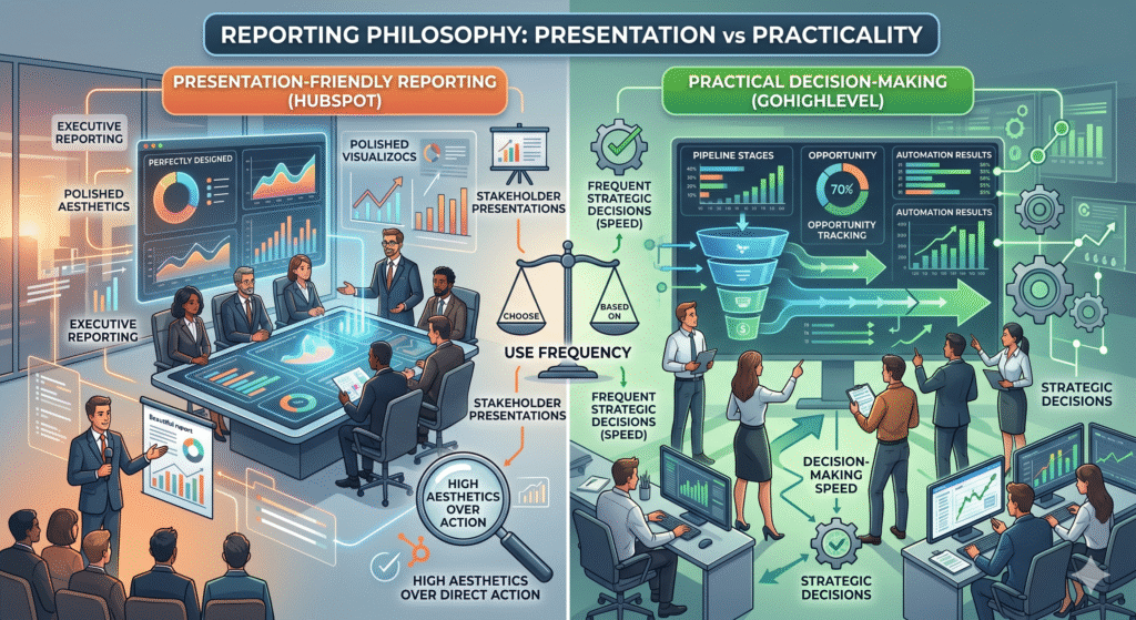 Reporting Philosophy: Presentation vs Practicality