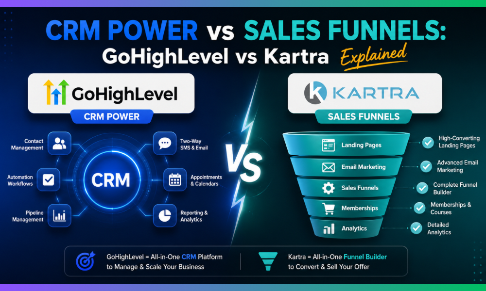 CRM Power vs Sales Funnels: GoHighLevel vs Kartra Explained
