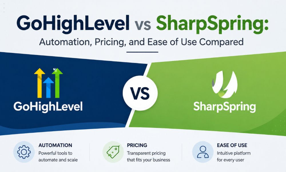 GoHighLevel vs SharpSpring: Automation, Pricing, and Ease of Use Compared