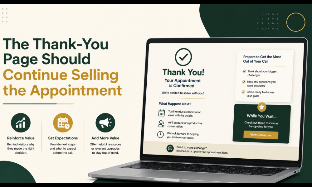 The Thank-You Page Should Continue Selling the Appointment