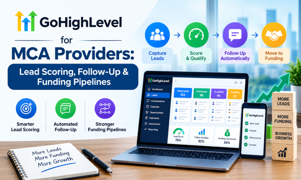 GoHighLevel for MCA Providers: Lead Scoring, Follow-Up & Funding Pipelines